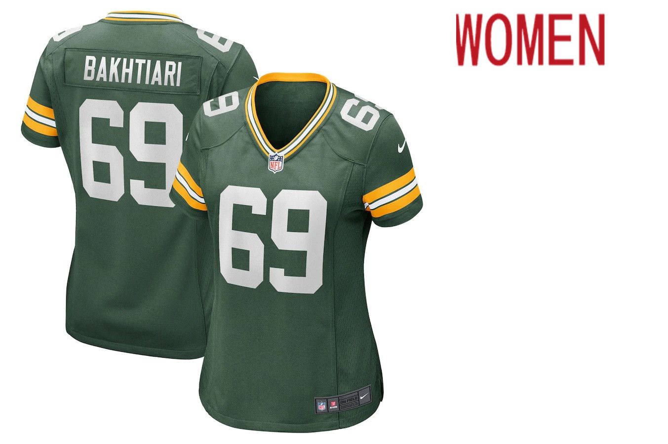 Women Green Bay Packers #69 David Bakhtiari Nike Green Game Player NFL Jersey